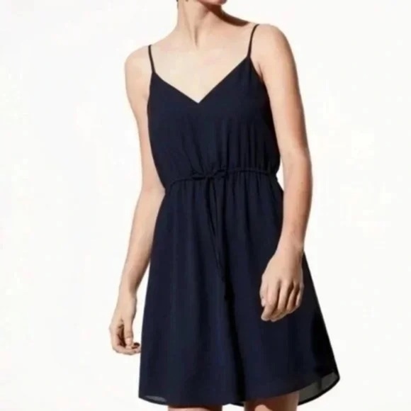 Aritzia Babaton Casimir Navy Wrap Dress - Picture 1 of 7